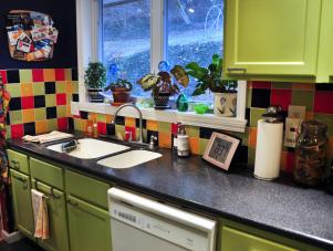 Counter Storage and Busy Backsplash Need Makeover