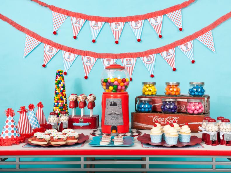 Red, White and Blue Gumball Birthday Party
