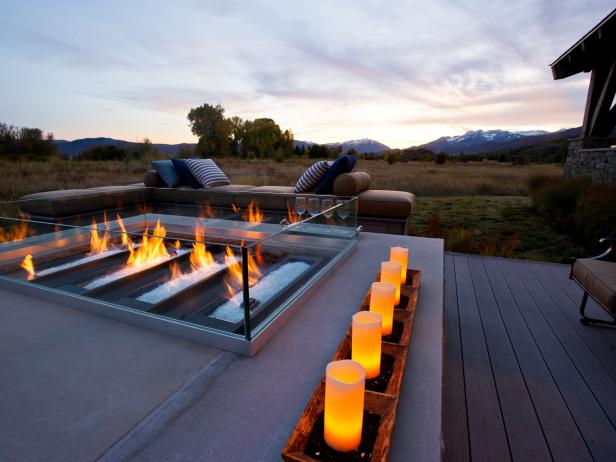 Firepit and backyard | HGTV