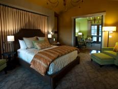 Transitional Master Bedroom With Green and Copper Accents