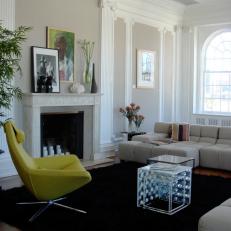 Living Room with Styled Mantel