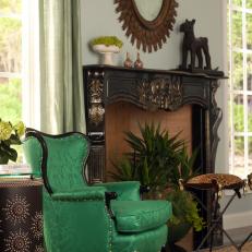 Traditional Armchair and Mantel