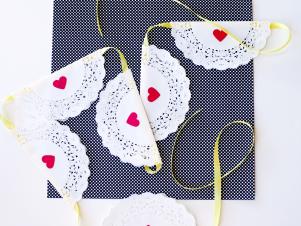 Folded Doilies for Valentine's Garland