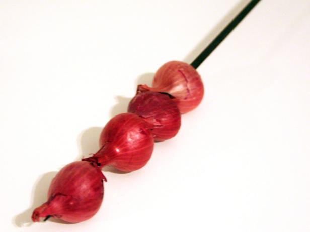 Small Red Onions on Skewer