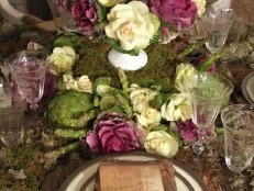 Purple and White Vegetable Centerpiece