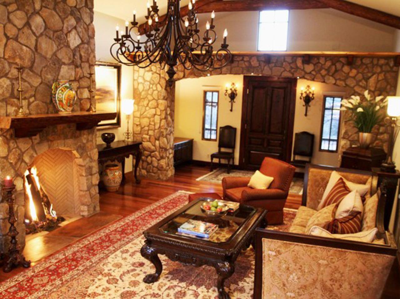 Rustic Living Room With Spanish Style | HGTV