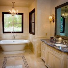 Neutral Traditional Bathroom Inspired by Italy