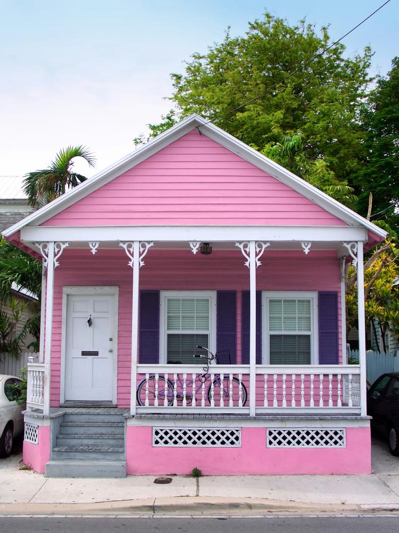 Tropical Pink and White Key West Home