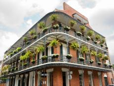 French Quarter Iron Balconies With Plants