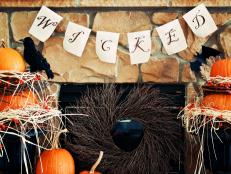 Add a sophisticated touch to your Halloween decorations with this inexpensive hand-painted banner.