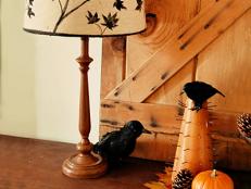 Give an ordinary lampshade autumnal appeal by stenciling it with fall leaves. This project is an easy and inexpensive way to give a subtle nod to the changing seasons.