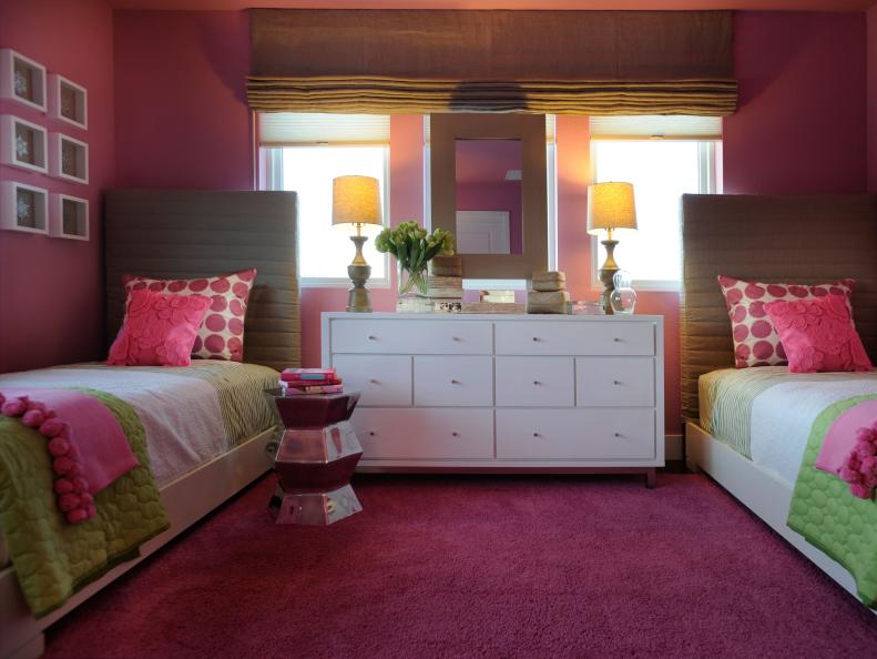 Eclectic Hot Pink Girls' Bedroom 