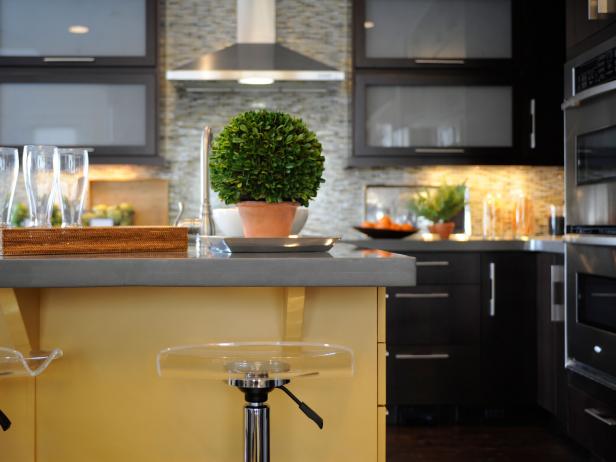 light yellow kitchen island