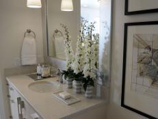 Cream Bathroom With Quartz Counters