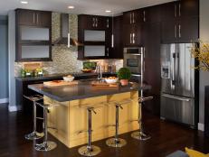 Contemporary Kitchen With Dark Brown Cabinets