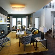 Photos Hgtv Contemporary Gray Living Room With Yellow Area Rug