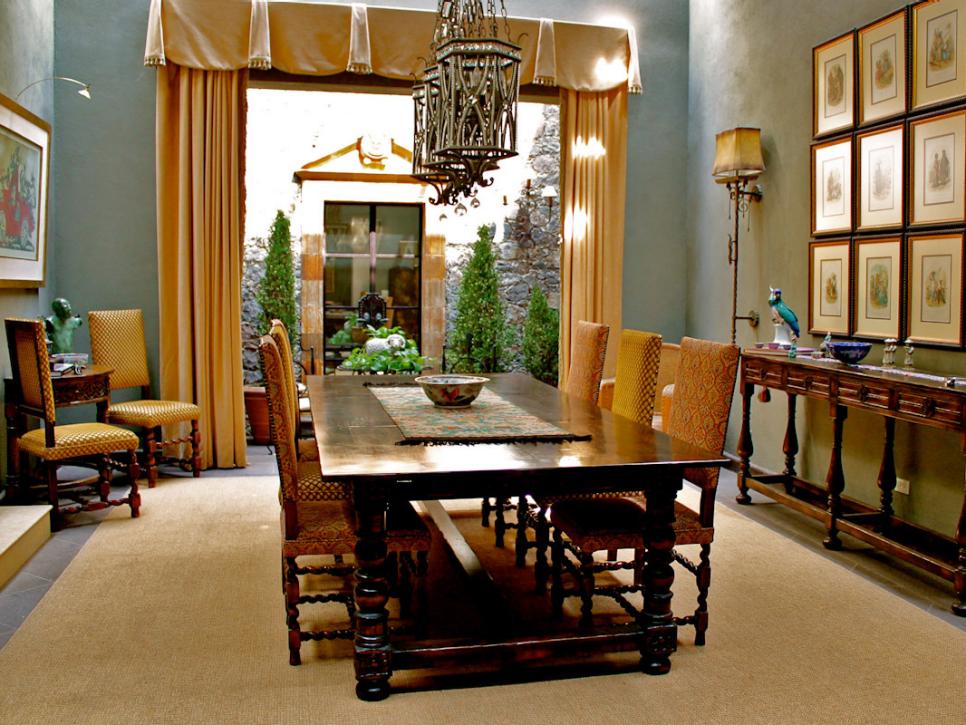 10 Spanish Inspired Rooms, Spanish Style Dining Room Table And Chairs Set