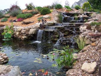 Cascading Waterfall and Pond