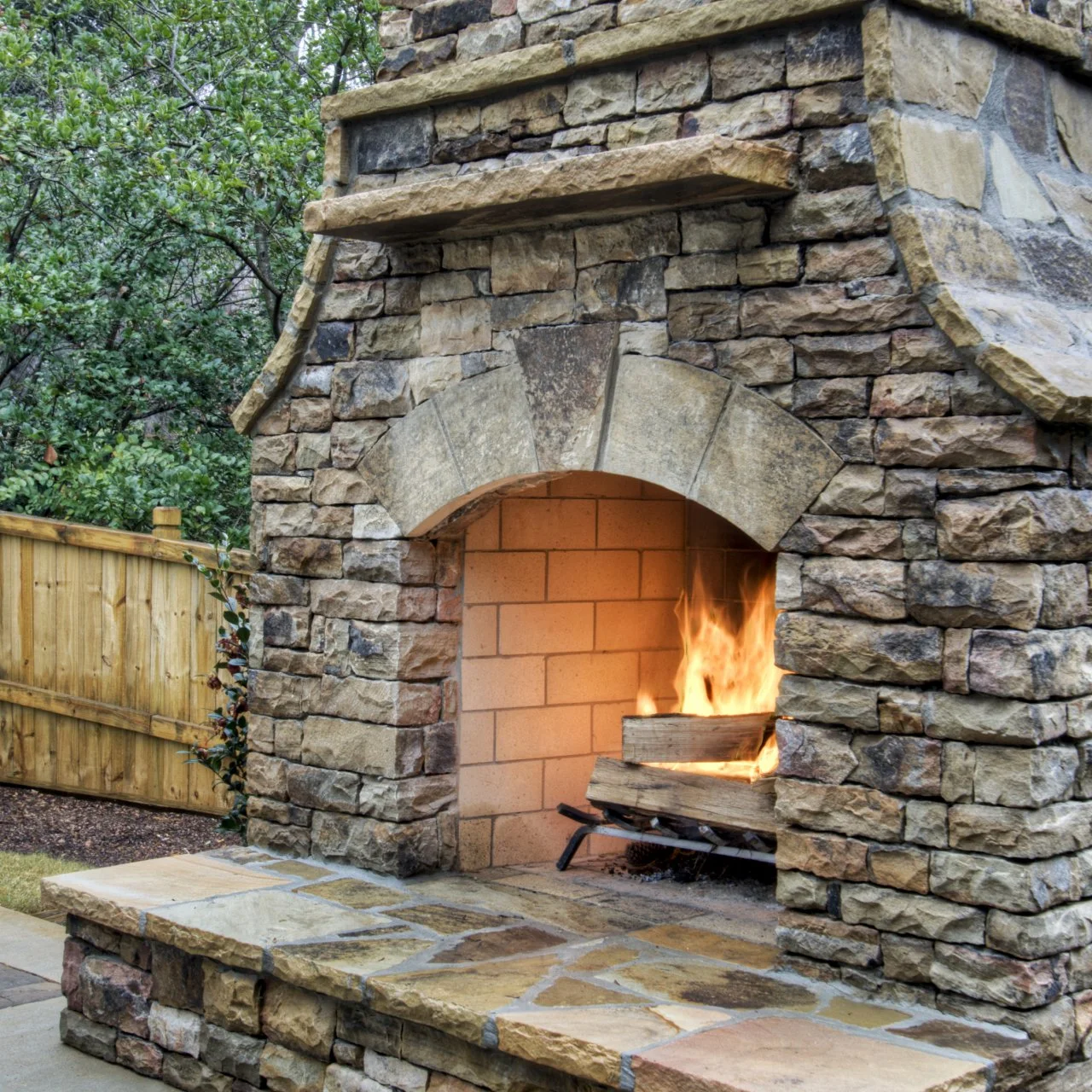How to Build an Outdoor Stacked Stone Fireplace HGTV