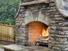 Do-it-Yourself Stacked Stone Fireplace