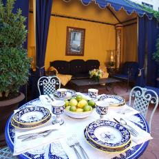 Medieval Outdoor Dining Area With Italian Flair