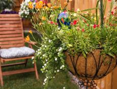 Use baskets to display spots of color around your home and garden.