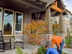 Hardscape And Landscaping On Front Walkway