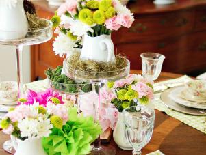 Table Setting With Floral Bouquet