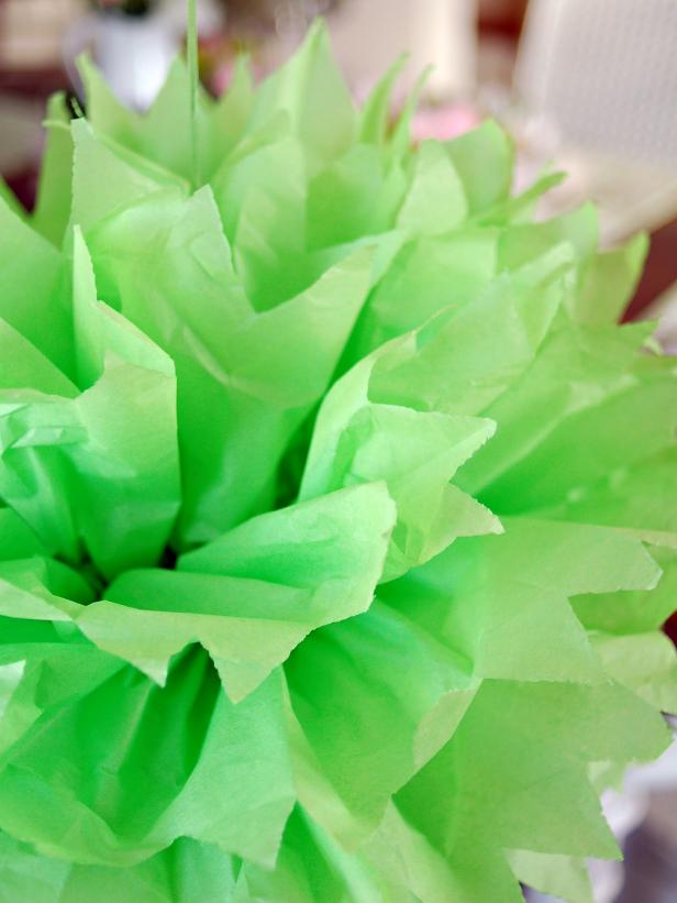 Lime Green Tissue Paper Pom Pom