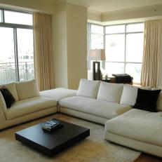 Modern Living Room With White Sectional