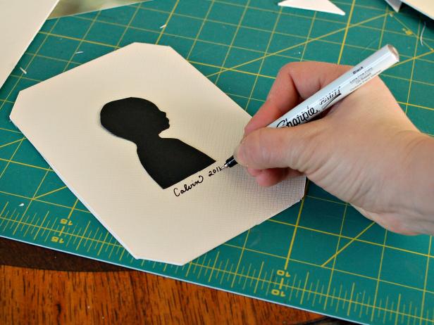 Using a Marker to Put Name and Date on the Silhouette