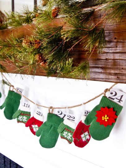 Tiny Mitten Garland Christmas Garland Wool Mittens Holiday Decoration For Her