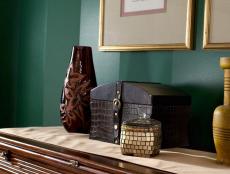 Deep Green Wall and Wooden Chest