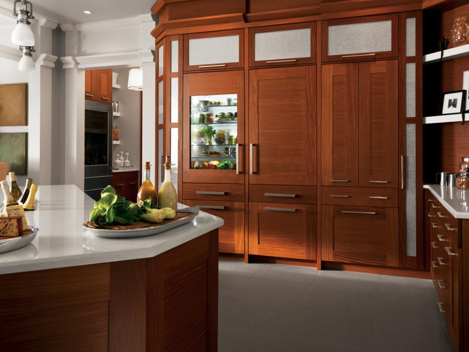 Modern Kitchen with Custom Brown Wood Cabinets