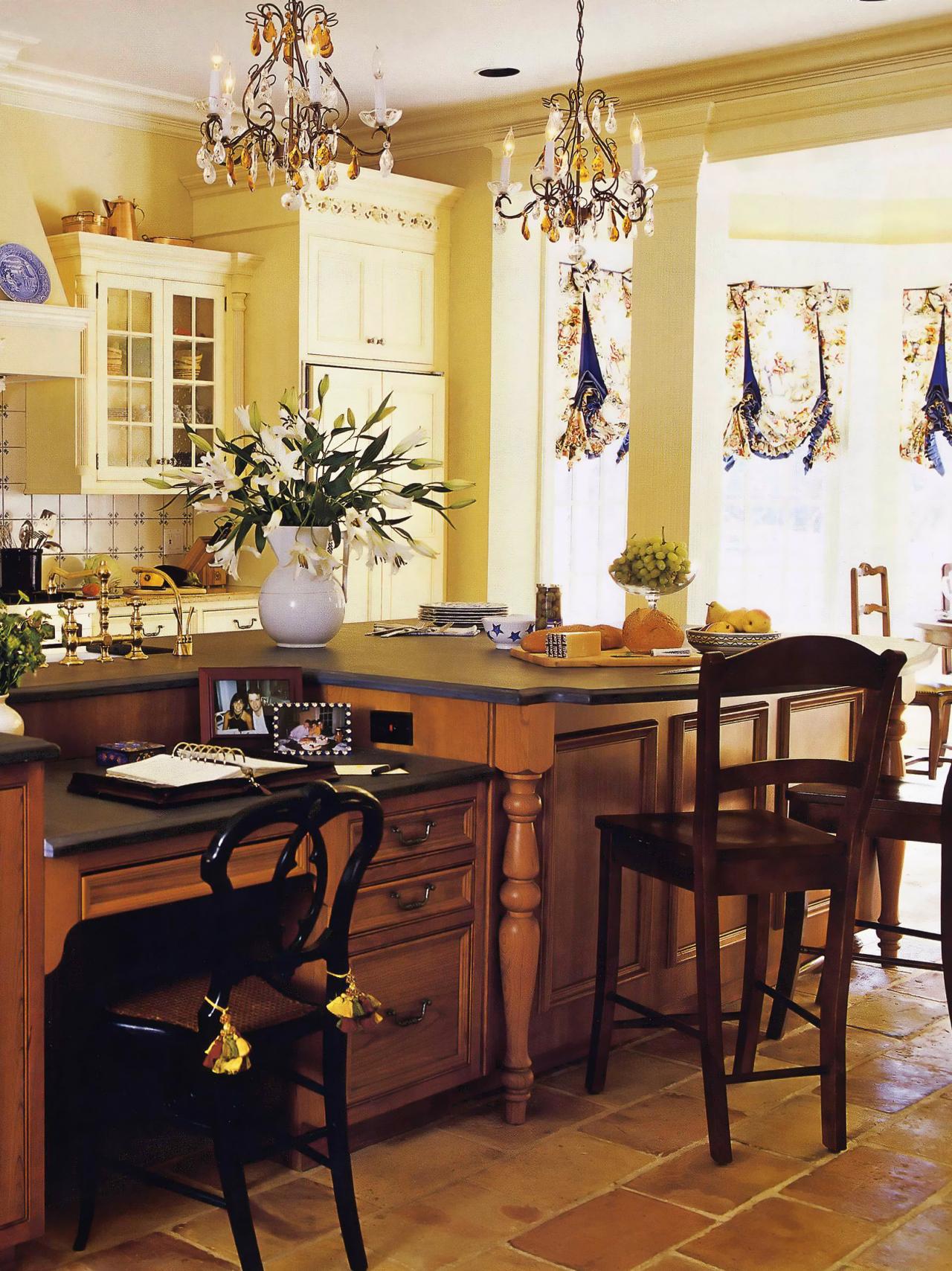 French Country Kitchen With Mini Chandeliers Hgtv