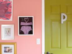 Pink Room with Green Door