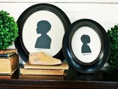 Oval Frames With Black and White Silhouettes