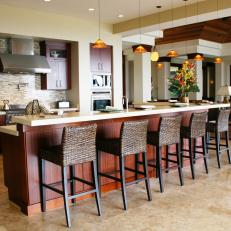 Neutral Open-Plan Kitchen With Large Island