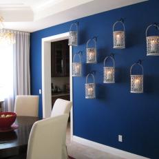 Tiered Lanterns in Blue Dining Room