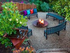 Copper Fire Pit in Outdoor Room