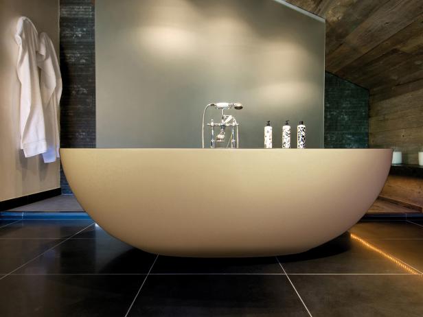 Stone Tub in Master Bathroom