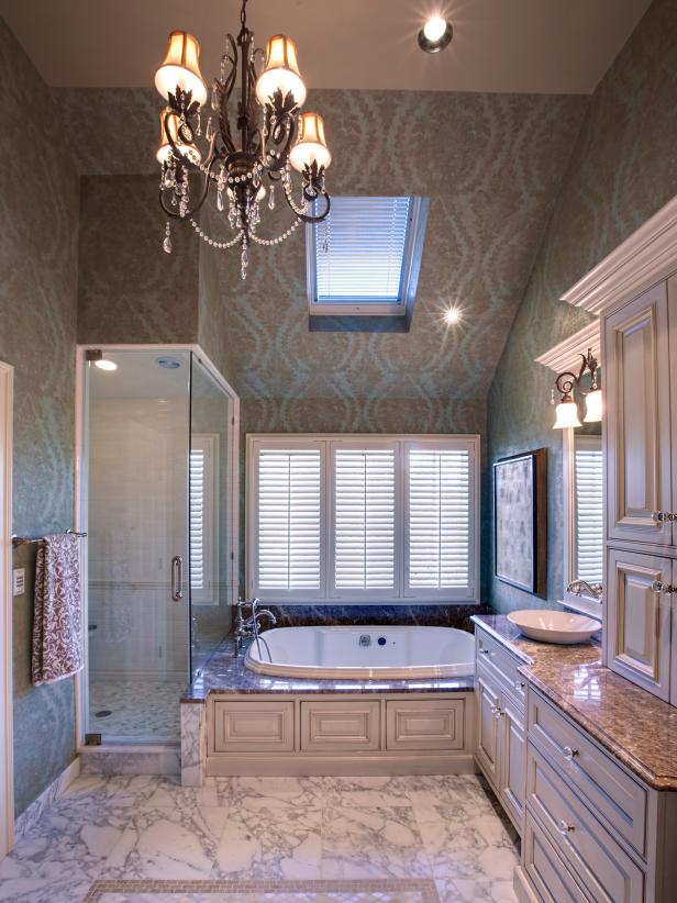 bathroom with clawfoot tub and shower