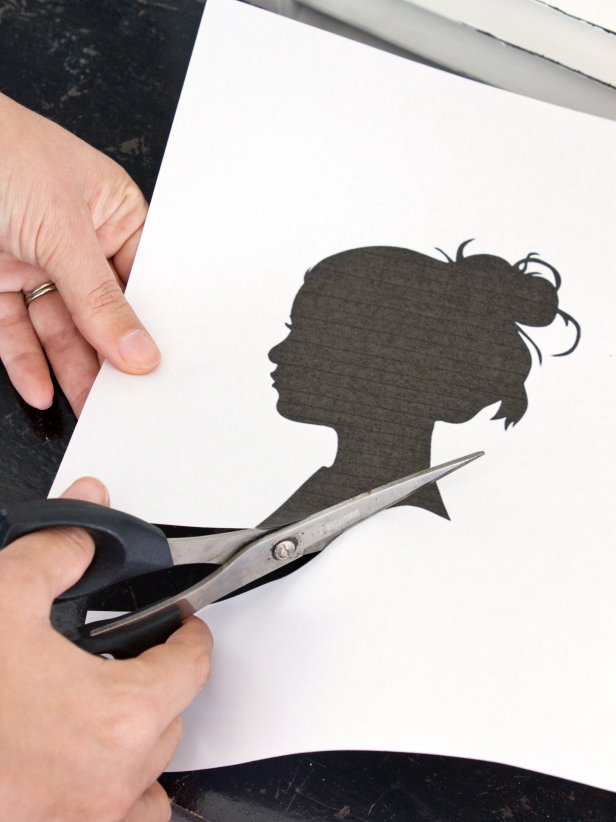 Use scissors to cut out the silhouette.