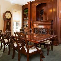 Victorian Dining Room With Rich Wood Furnishings