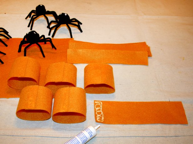 Spider Napkin Rings Made From Cut Felt