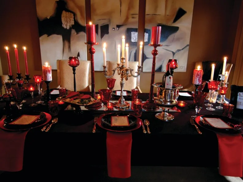 Vampire-Themed Dinner Party Table Setting