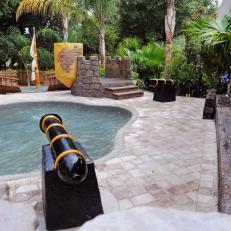 Tropical Backyard Swimming Pool With Pirate Theme