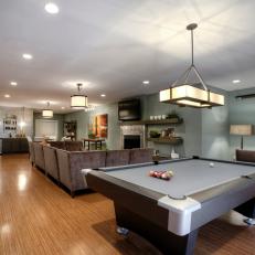 Family Game Room With Pool Table
