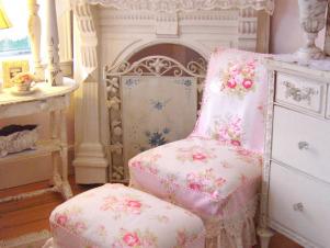 Shabby Chic Chair and Ottoman