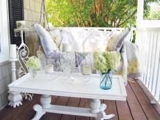 Shabby Chic White Porch with Swing